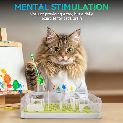 Interactieve Kattenpuzzel met Voerbak – Speelgoed & Slowfeeder