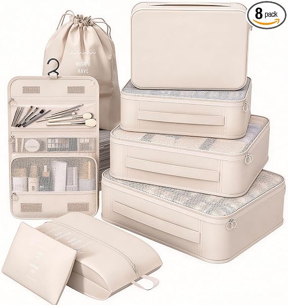 8-delige Kofferorganizer Set – Praktische Reisorganizers