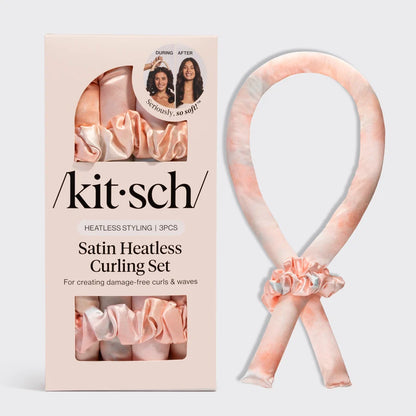 Satijnen Krulset Zonder Hitte – Sunset Tie Dye