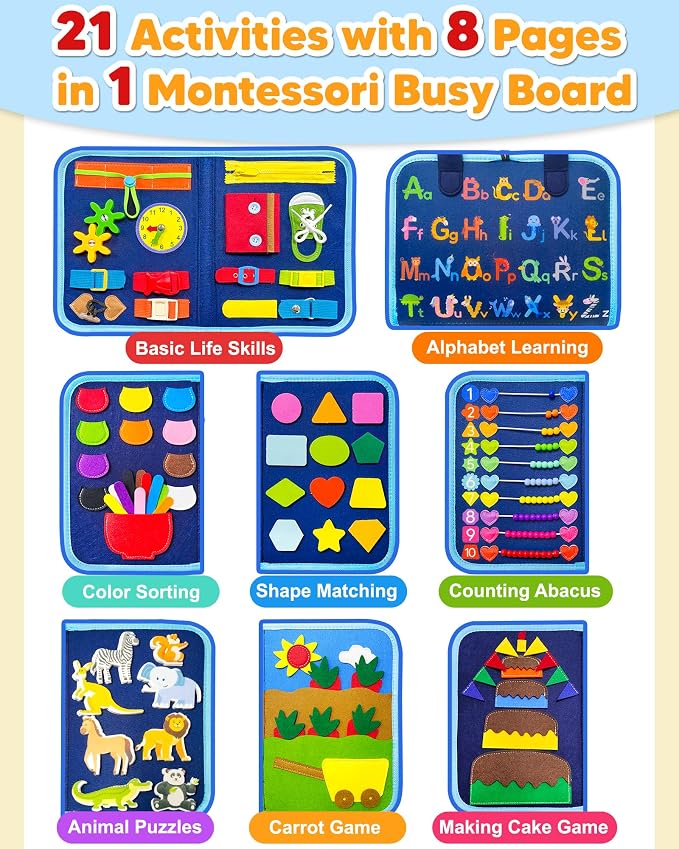 Montessori Activiteitenboek voor Kinderen – Educatief Speelbord