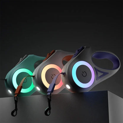Uitrolbare hondenriem met LED-verlichting