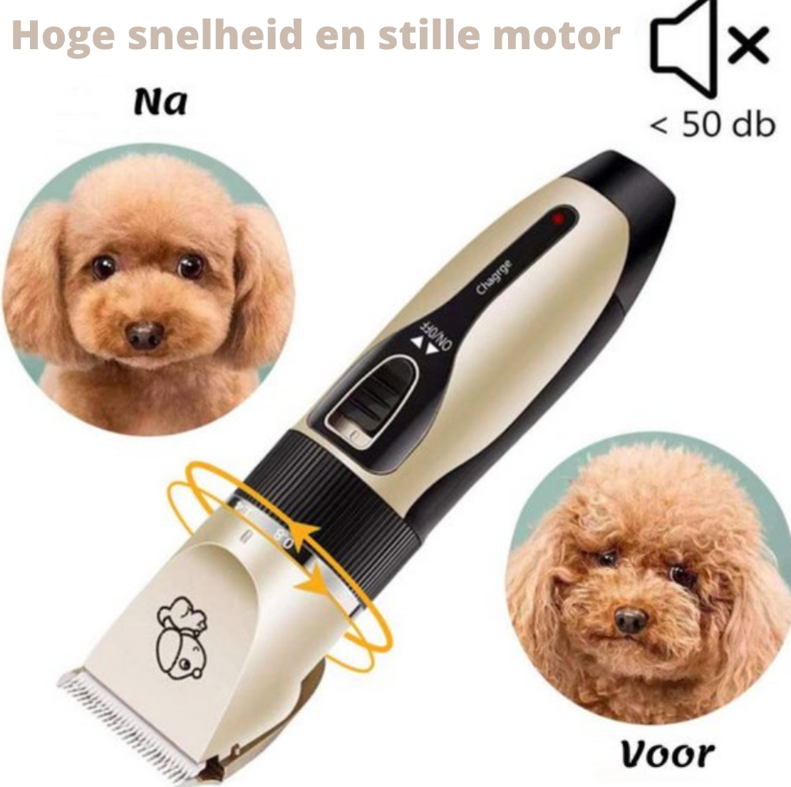 Complete Professionele Trimmerset voor Honden en Katten - Draadloze Huisdier Tondeuse met USB-oplaadfunctie
