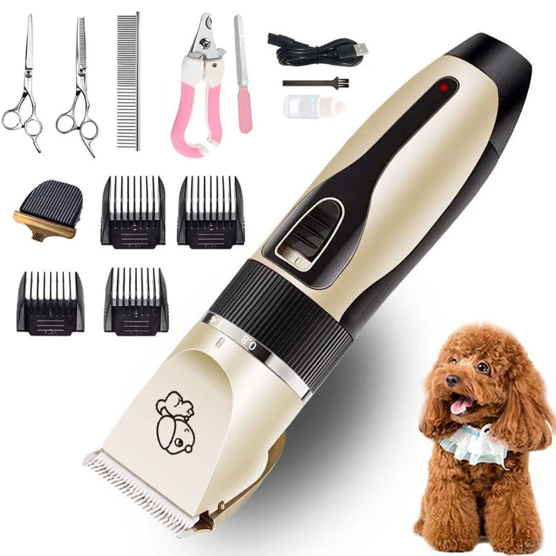Complete Professionele Trimmerset voor Honden en Katten - Draadloze Huisdier Tondeuse met USB-oplaadfunctie