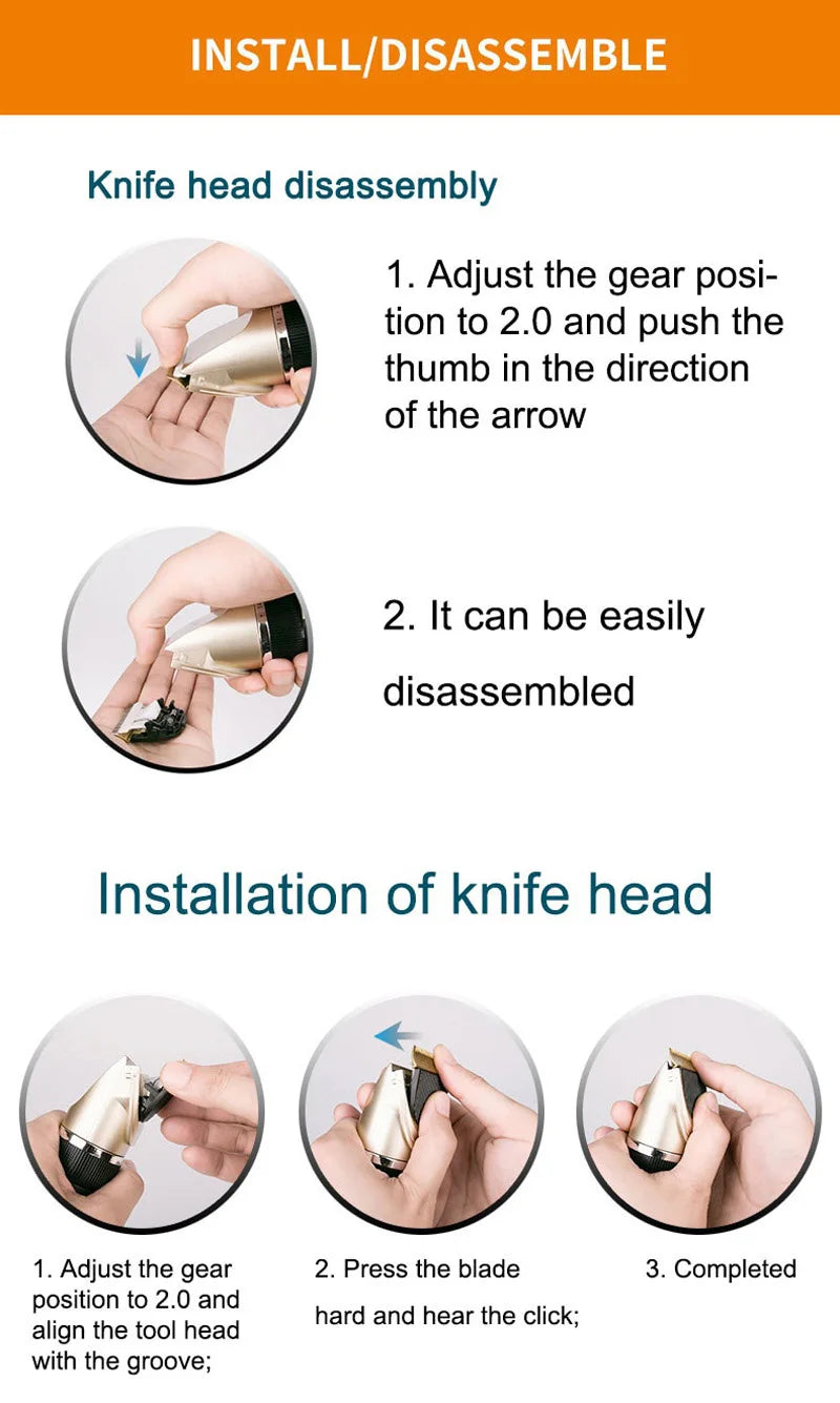 Complete Professionele Trimmerset voor Honden en Katten - Draadloze Huisdier Tondeuse met USB-oplaadfunctie