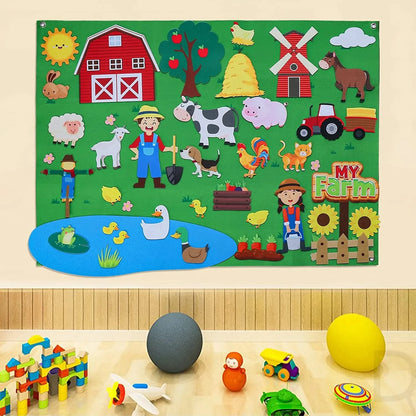 Vilten speelbord voor kinderen – 5 thema's
