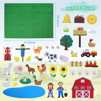 Vilten speelbord voor kinderen – 5 thema's