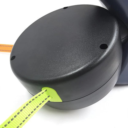 Uitrolbare dubbele hondenriem met LED