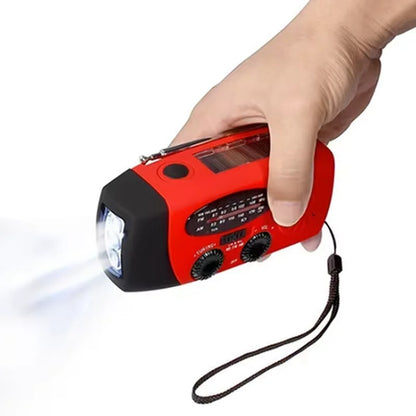 Noodradio met zaklamp en handslinger