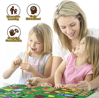 Vilten speelbord voor kinderen – 5 thema's