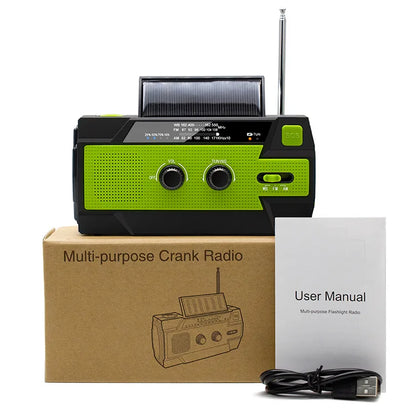 Noodradio met powerbank en zonnepaneel
